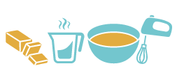 Image of butter, water and bowl of ingredients