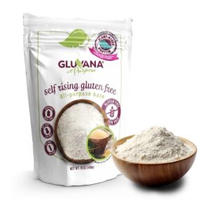 Gluvana Self-Rising Gluten-Free All-Purpose Flour, Amaranth & Quinoa Blend, Nut-Free, Soy-Free & Non-Dairy, GFCO Certified, Kosher, Self-Rising Wheat Flour Substitute, For Baking & Cooking, 16 oz