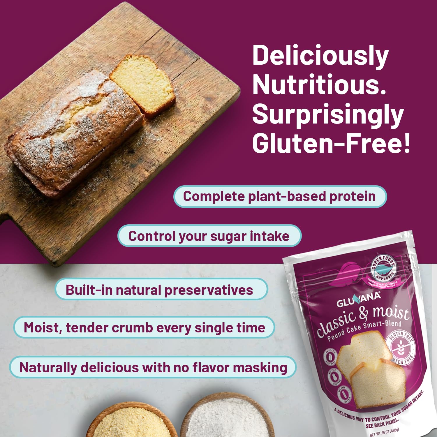 Gluvana Classic & Moist Gluten-Free Classic Pound Cake SmartBlend - Image 4