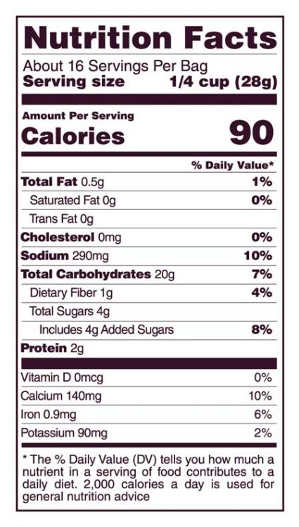 Baking Flour Nutrition Facts